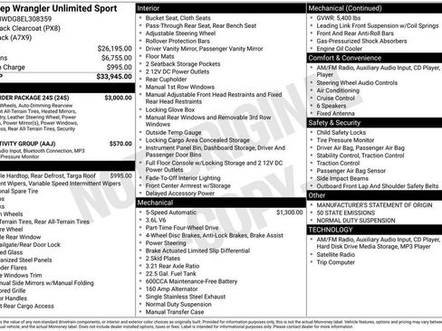 Used 2014 Jeep Wrangler Unlimited Sport w/ Quick Order Package 24S image 4