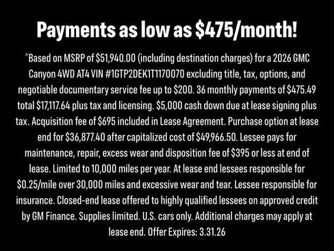 New 2026 GMC Canyon AT4 w/ Technology Plus Package image 34