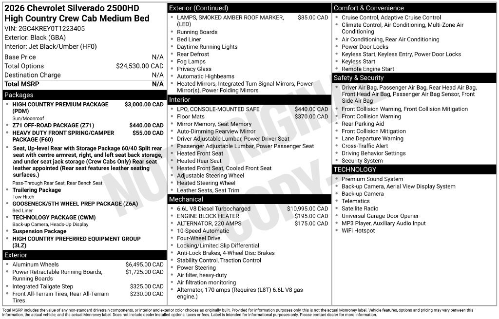 New 2026 Chevrolet Silverado 2500 High Country w/ High Country Premium Package AWD/4WD image 35