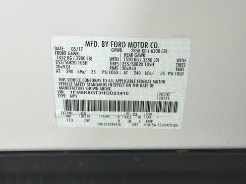 Used 2017 Ford Explorer Sport w/ Equipment Group 401A AWD/4WD image 35