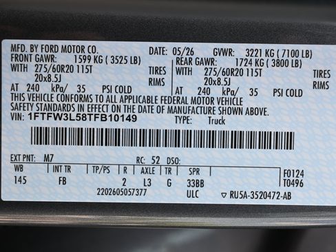 New 2026 Ford F150 XLT w/ Equipment Group 302A MID AWD/4WD image 15