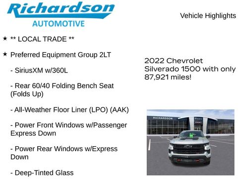 Used 2022 Chevrolet Silverado 1500 LT Trail Boss w/ Convenience Package II AWD/4WD image 11