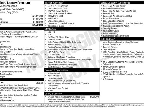 Certified 2023 Subaru Legacy Premium AWD/4WD image 14