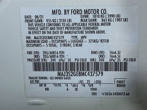 Used 2021 Ford EcoSport SE w/ SE Convenience Package image 12