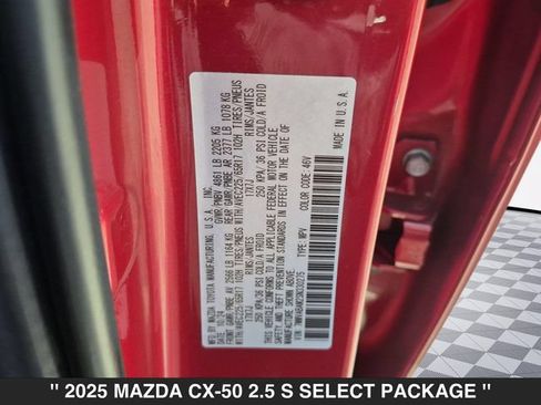 Certified 2025 MAZDA CX-50 AWD 2.5 S w/ Select Package image 37