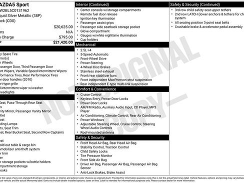 Used 2012 MAZDA MAZDA5 Sport image 4