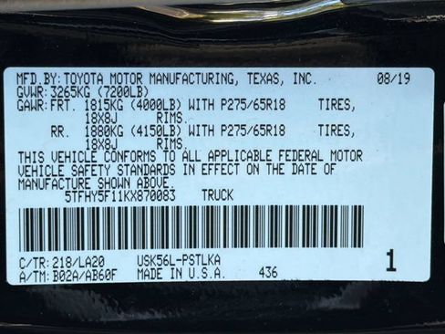 Used 2019 Toyota Tundra Limited w/ TRD Off Road Package AWD/4WD image 36