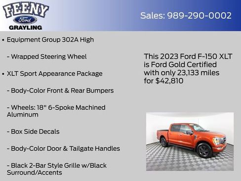 Certified 2023 Ford F150 XLT w/ Equipment Group 302A High image 18