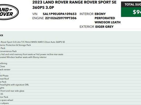 Used 2023 Land Rover Range Rover Sport SE AWD/4WD image 4