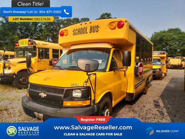 Used 2014 Chevrolet Express 3500 Extended w/ School Bus Package RWD image 3