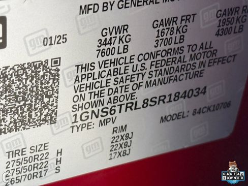 Certified 2025 Chevrolet Tahoe High Country AWD/4WD image 30