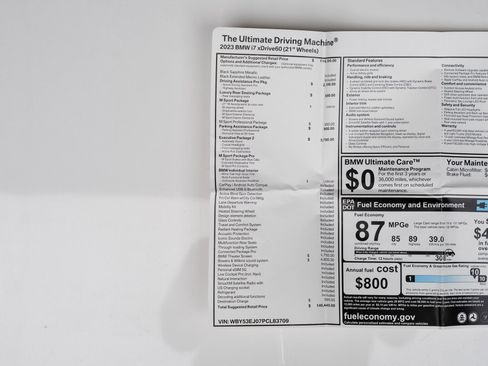 Used 2023 BMW i7 xDrive60 w/ Executive Package 2 image 81