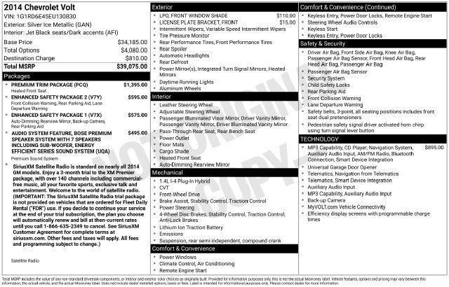 Used 2014 Chevrolet Volt Premium w/ Premium Trim Package FWD image 4