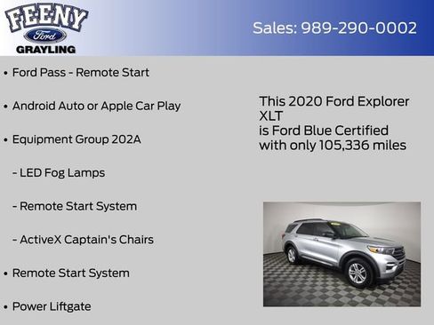 Certified 2020 Ford Explorer XLT w/ Equipment Group 202A AWD/4WD image 8