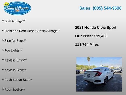 Used 2021 Honda Civic Sport image 9