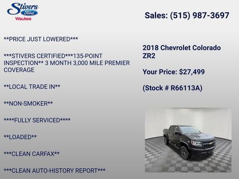 Used 2018 Chevrolet Colorado ZR2 AWD/4WD image 8