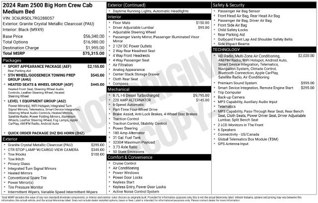Used 2024 RAM 2500 Big Horn w/ Sport Appearance Package AWD/4WD image 1