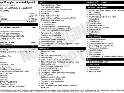 Used 2018 Jeep Wrangler Unlimited Sport S AWD/4WD image 22