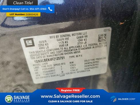 Used 2015 Chevrolet Equinox LT w/ Driver Convenience Package FWD image 16