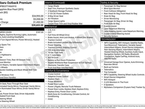 New 2026 Subaru Outback Premium AWD/4WD image 3