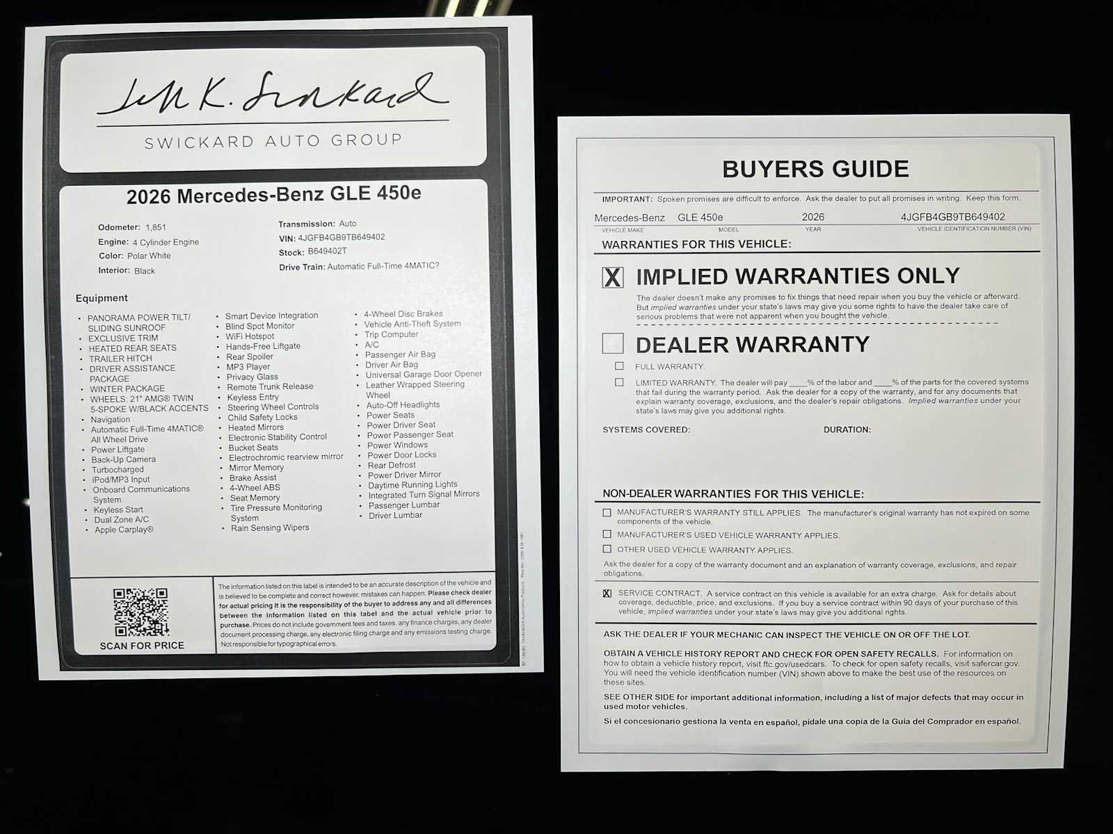 Used 2026 Mercedes-Benz GLE 450e 4MATIC image 47