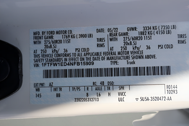 Used 2022 Ford F150 Platinum w/ Equipment Group 701A High AWD/4WD image 46
