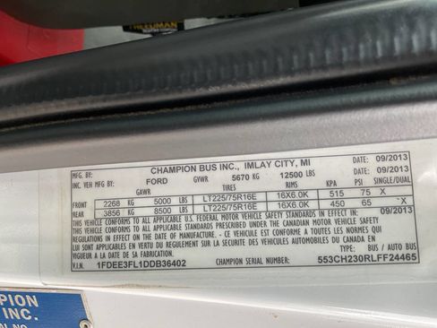 Used 2013 Ford E-350 and Econoline 350 Super Duty w/ Shuttle Bus Prep Pkg image 24