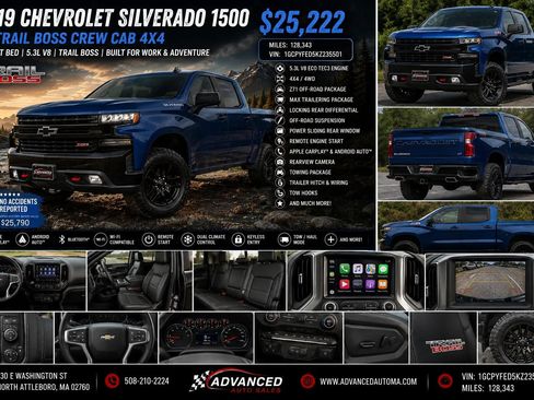Used 2019 Chevrolet Silverado 1500 LT Trail Boss AWD/4WD image 2