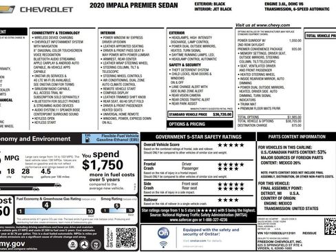 Used 2020 Chevrolet Impala Premier w/ Premier Convenience Package image 8