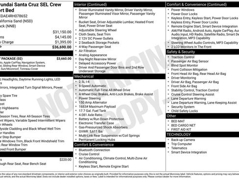 Certified 2024 Hyundai Santa Cruz SEL w/ Activity Package AWD/4WD image 30