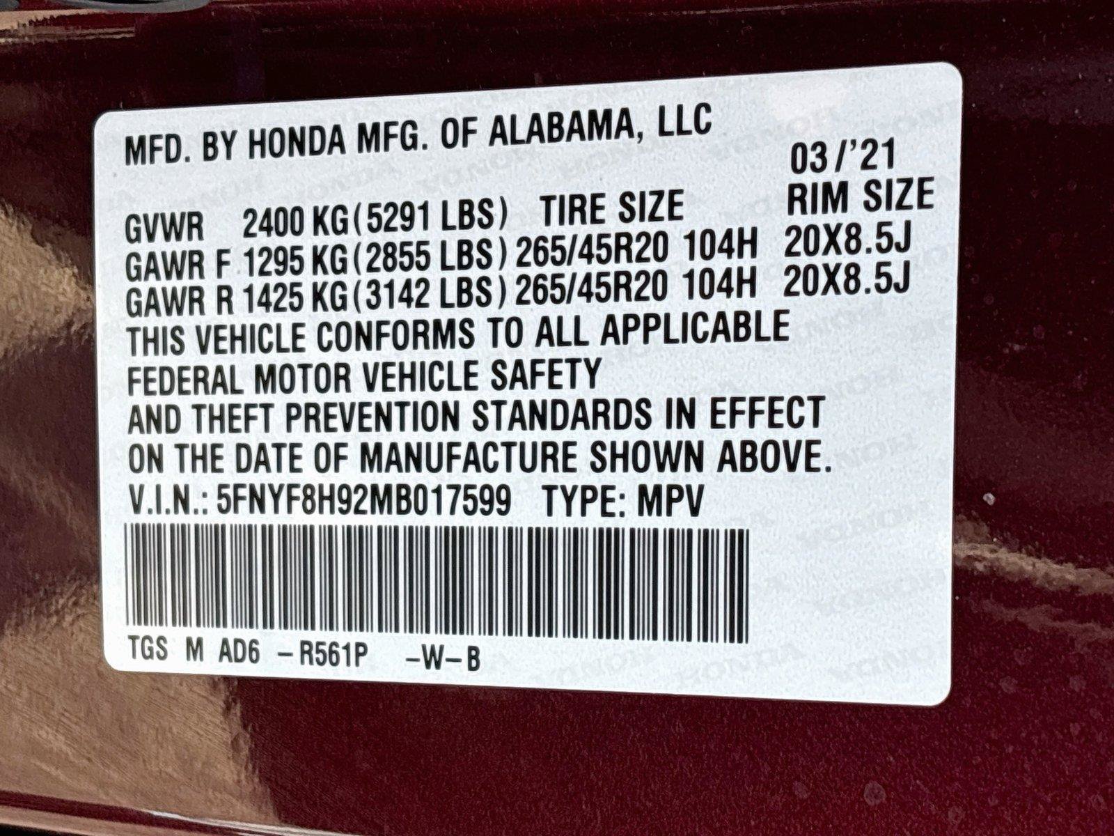 Used 2021 Honda Passport Touring image 38