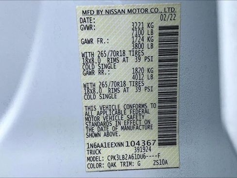 Used 2022 Nissan Titan SV RWD image 34