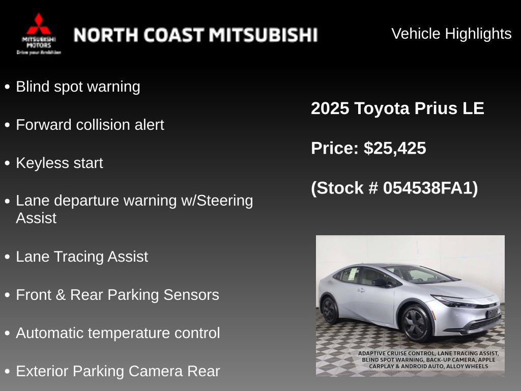 Used 2025 Toyota Prius LE FWD image 2