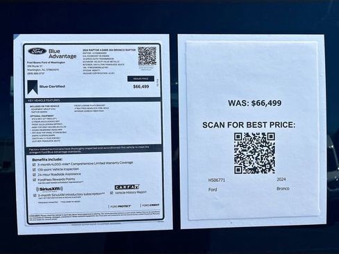 Certified 2024 Ford Bronco Raptor w/ Interior Carbon Fiber Pack 6 AWD/4WD image 40