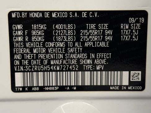 Certified 2019 Honda HR-V EX image 22