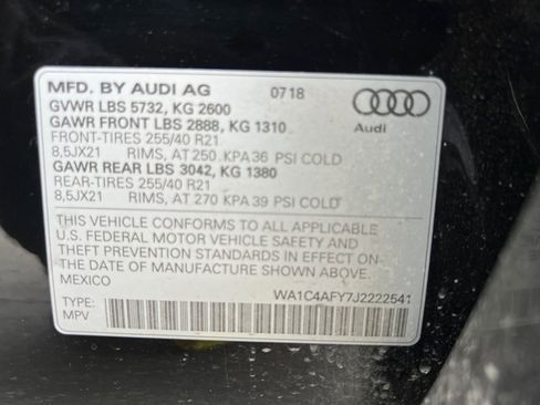 Used 2018 Audi SQ5 Prestige w/ Prestige Package AWD/4WD image 23