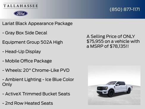 New 2026 Ford F150 Lariat w/ Equipment Group 502A High image 25