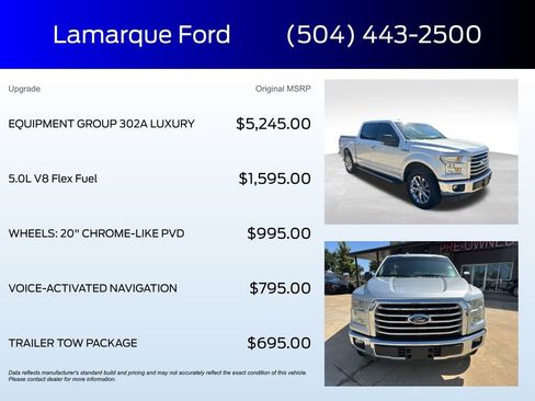 Used 2015 Ford F150 XLT w/ Equipment Group 302A Luxury image 2