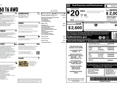 Used 2015 Volvo XC60 T6 Premier Plus image 51