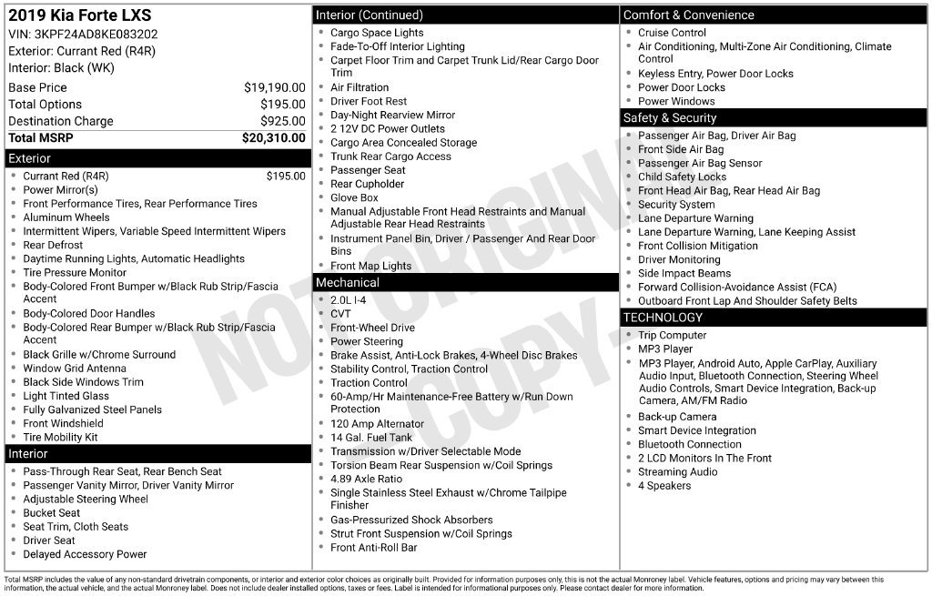 Used 2019 Kia Forte LXS FWD image 2