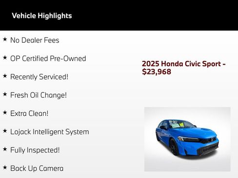 Used 2025 Honda Civic Sport image 3