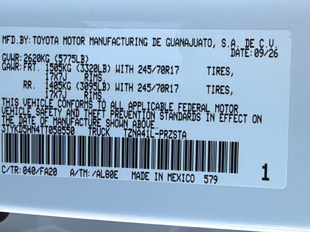 New 2026 Toyota Tacoma SR RWD image 36