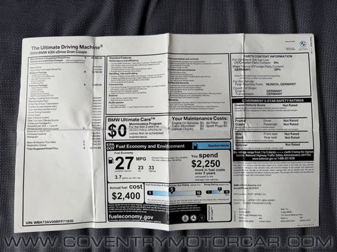 Used 2024 BMW 430i Gran Coupe xDrive w/ M Sport Package (Priority 1) image 16