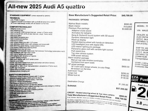 New 2025 Audi A5 2.0T Premium Plus image 31
