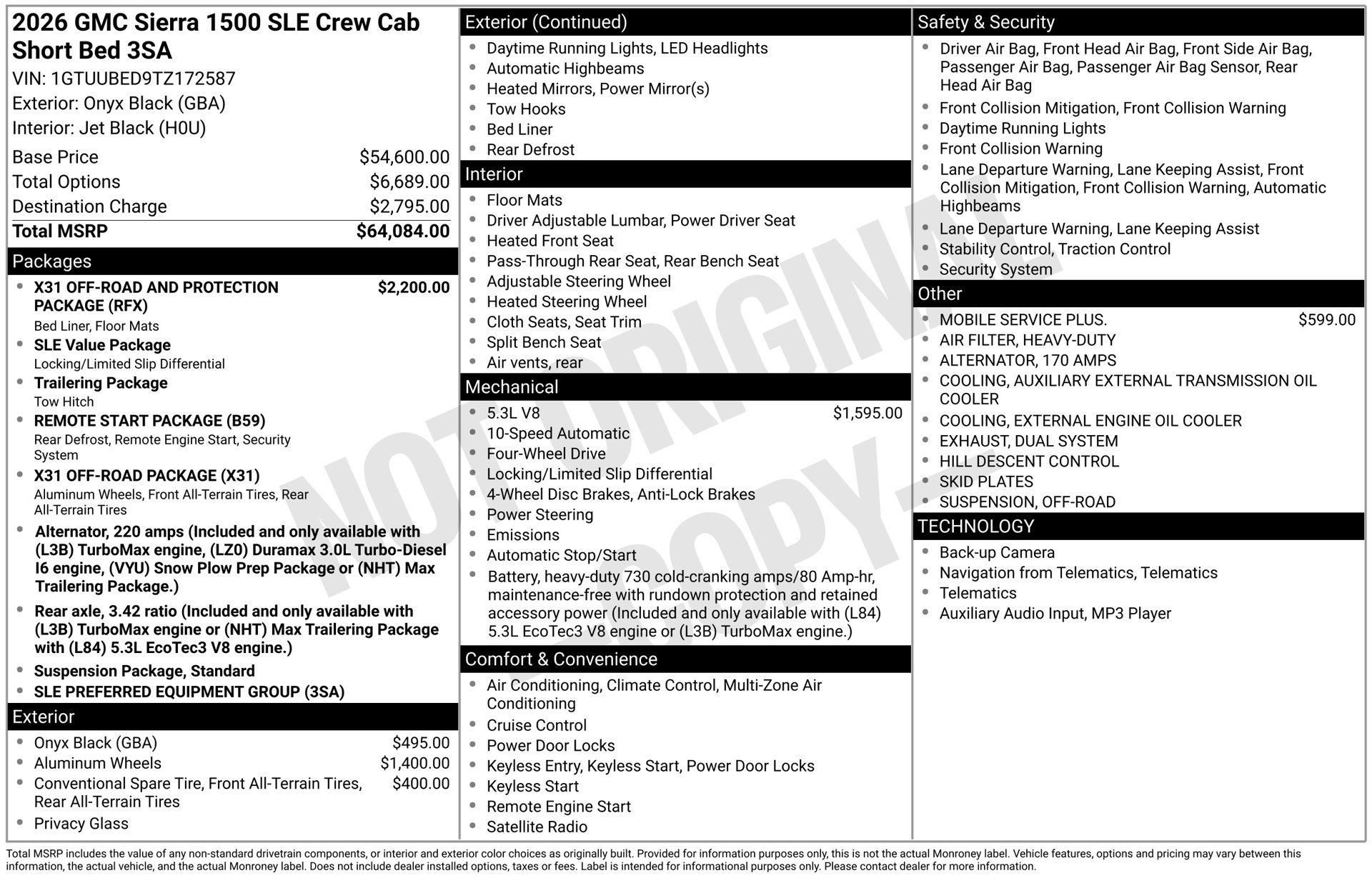 New 2026 GMC Sierra 1500 SLE AWD/4WD image 3