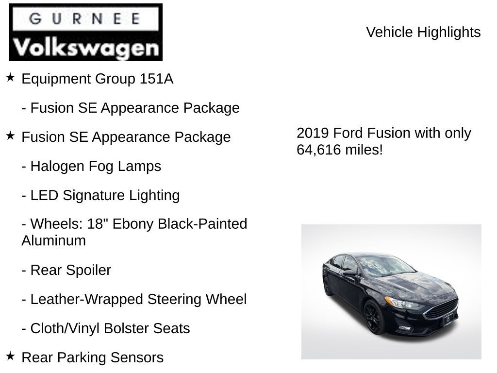 Used 2019 Ford Fusion SE w/ Equipment Group 151A FWD image 7