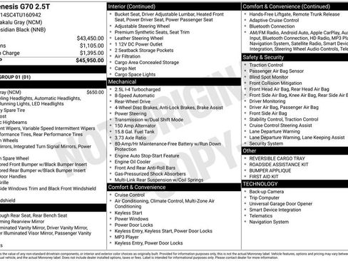 New 2026 Genesis G70 2.5T image 15