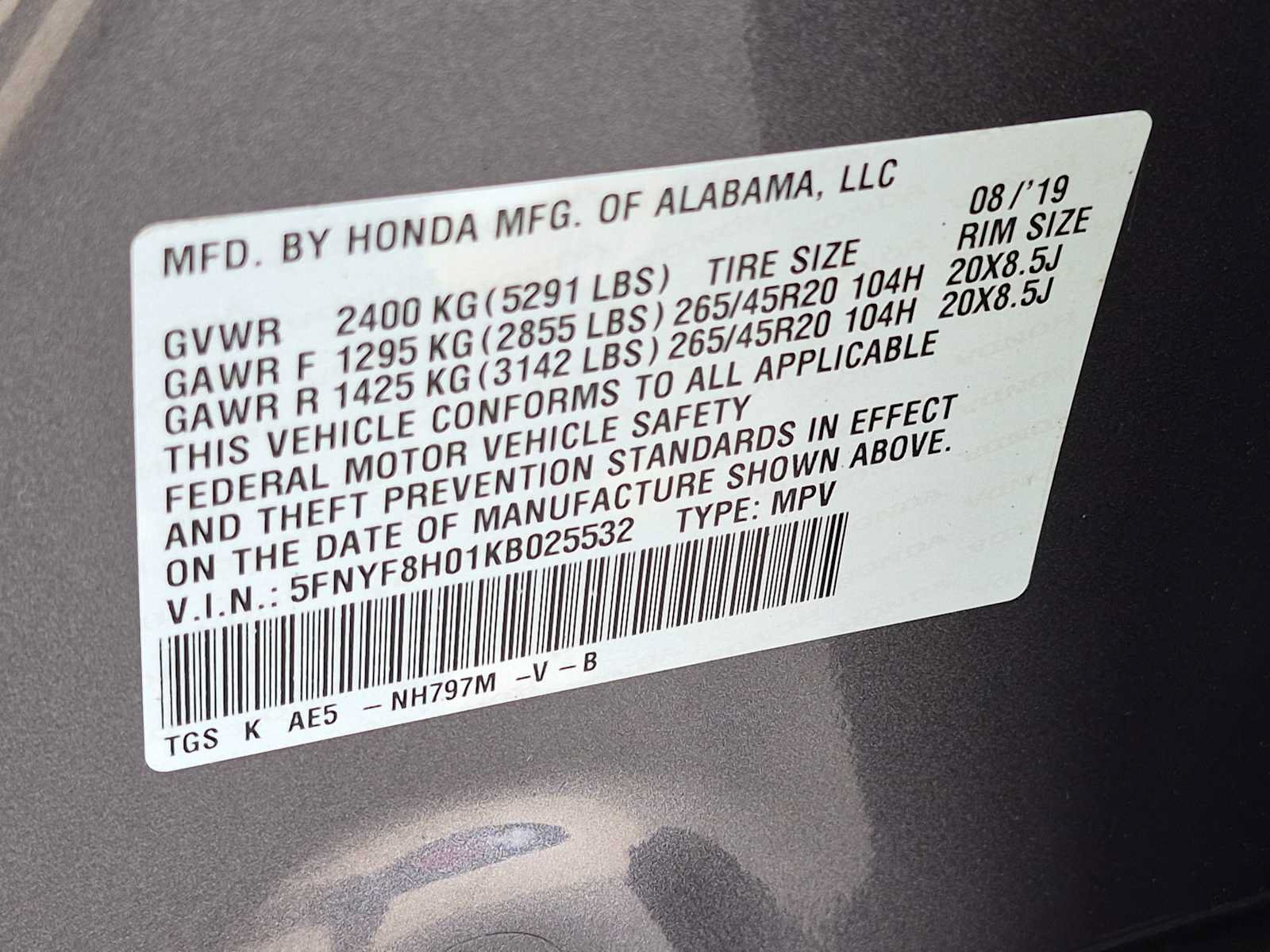 Certified 2019 Honda Passport Elite image 34