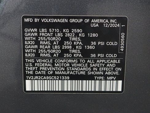 Used 2025 Volkswagen Atlas SE w/ Panoramic Sunroof Package FWD image 64