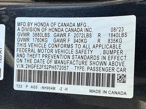 Certified 2023 Honda Civic Sport image 33